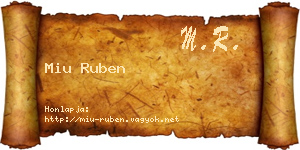 Miu Ruben névjegykártya